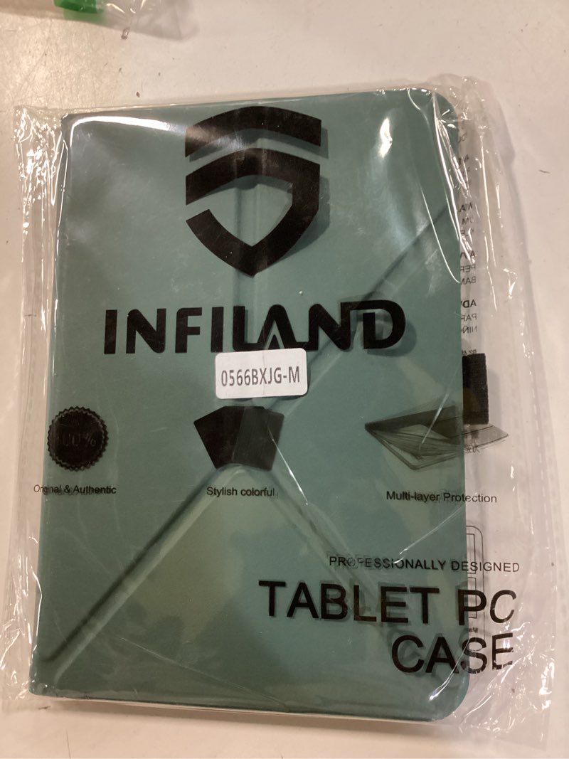 Condition photo showing New/Like New for INFILAND Case for iPad Mini 7 (A17 Pro) 2024 / iPad Mini 6 2021, Magnetic Origami Slim Protective Case, Book-Style Foldable Cover with Pencil Holder, Multi-Angle Stand, Auto Wake/Sleep, Midnight Green 03-Midnight Green
