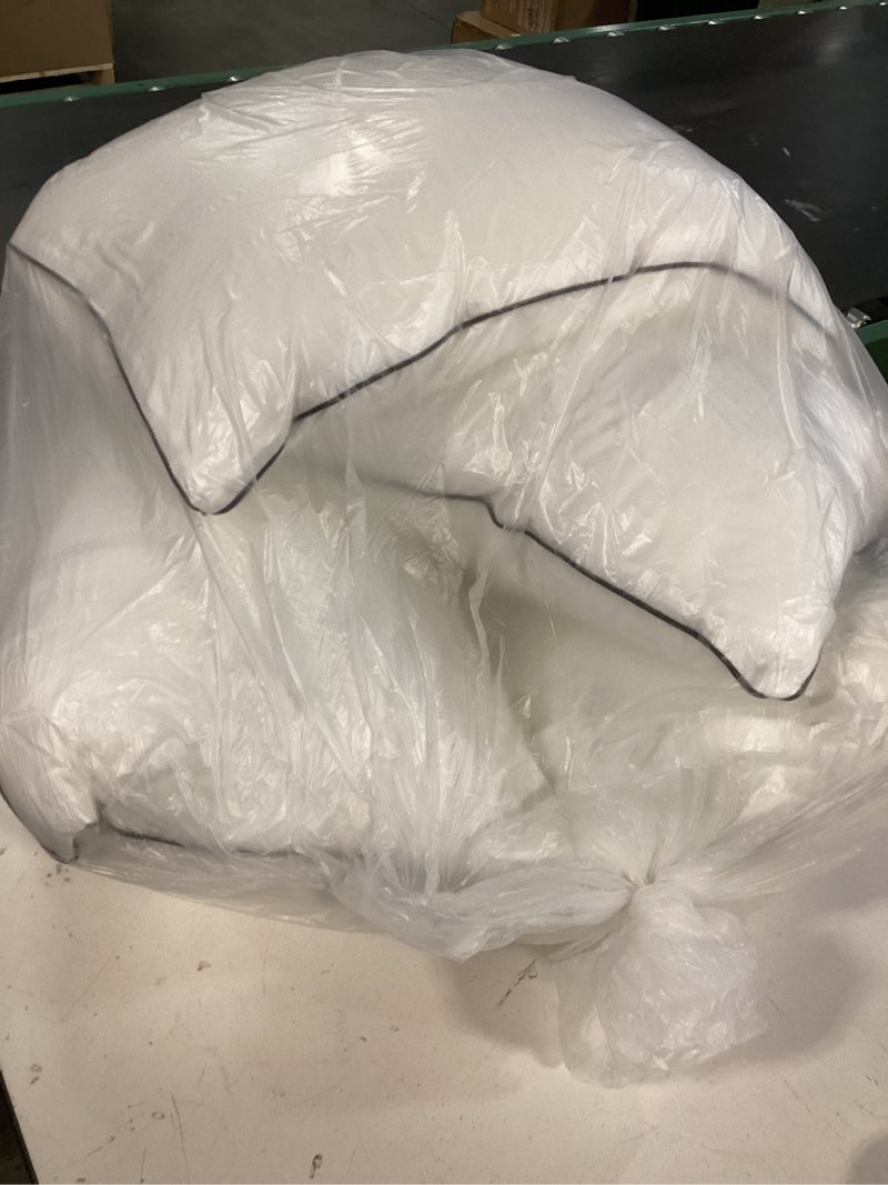 Condition photo showing As Is for huxmeyson pillows standard size set of 4, bed pillows set of 4, down alternative luxury hotel pillows for sleeping and for side and back sleepers standard size - (4 pack) white