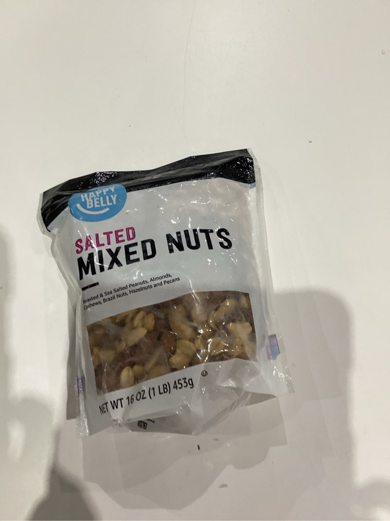 Condition photo showing New/Like New for Amazon Brand - Happy Belly Mixed Nuts with Peanuts, Roasted & Sea Salted, 1 pound (Pack of 1)