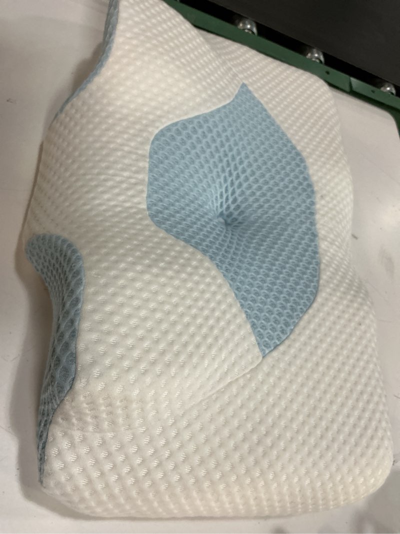 Condition photo showing Good Condition for Osteo Cervical Pillow for Neck Pain Relief, Hollow Design Odorless Memory Foam Pillows with Cooling Case, Adjustable Orthopedic Bed Pillow for Sleeping, Support for Side Back Sleepers Standard High(24.5*16.5*5.2/4.1 inches) Blue