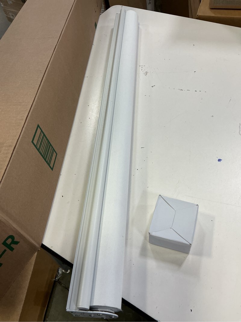 Condition photo showing Good Condition for shademoon cordless blackout window roller shades, pull down spring system indoor blinds, room darkening waterproof uv blocking thermal insulated fabric for home office (white, width 31", height 72") white 31"w x 72"h