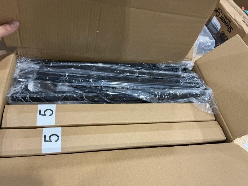 Condition photo showing New/Like New for mobile tv cart for 32-75 inch screens, rolling stand with tilting and rotating mount, adjustable from portrait to landscape, 52 inch fixed height, supports up to 110 lbs, max vesa 400x400mm fixed height version