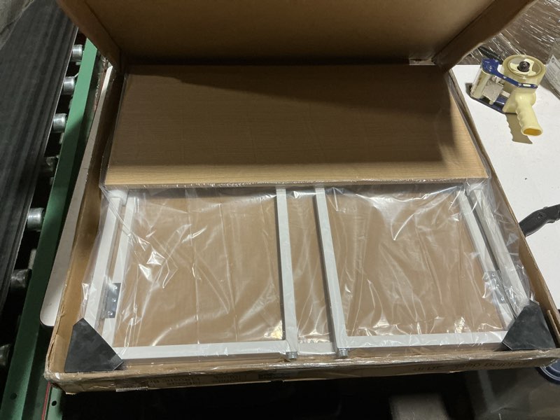 Condition photo showing As Is for Folding Desk - 31.5" Wood Top Foldable Desk for Small Spaces | No Assembly Required Compact Desk for Home Office, Writing, and Study Beige 31.5"W x 15.7"D