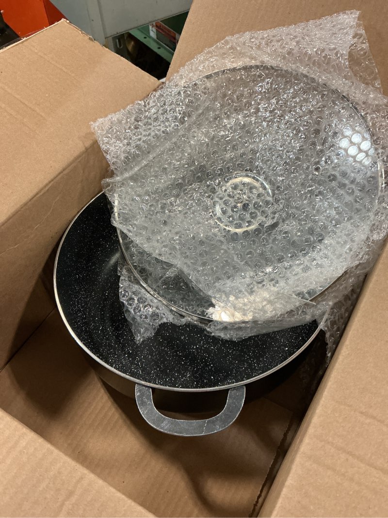 Condition photo showing Good Condition for imusa 4.4qt bistro ceramic nonstick caldero/dutch oven with glass lid, black 4.4 quarts bistro