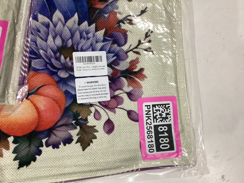 Condition photo showing Good Condition for Fall Decorative Throw Pillow Covers?Autumn Pumpkin and Buffalo Check Plaid Design 20x20 Inch Cushion Cases 2Pack Happy Fall Harvest Farmhouse Home Pillowcases for Autumn Thanksgiving (Purpule) Purpule 20" x 20" (Pack of 2)