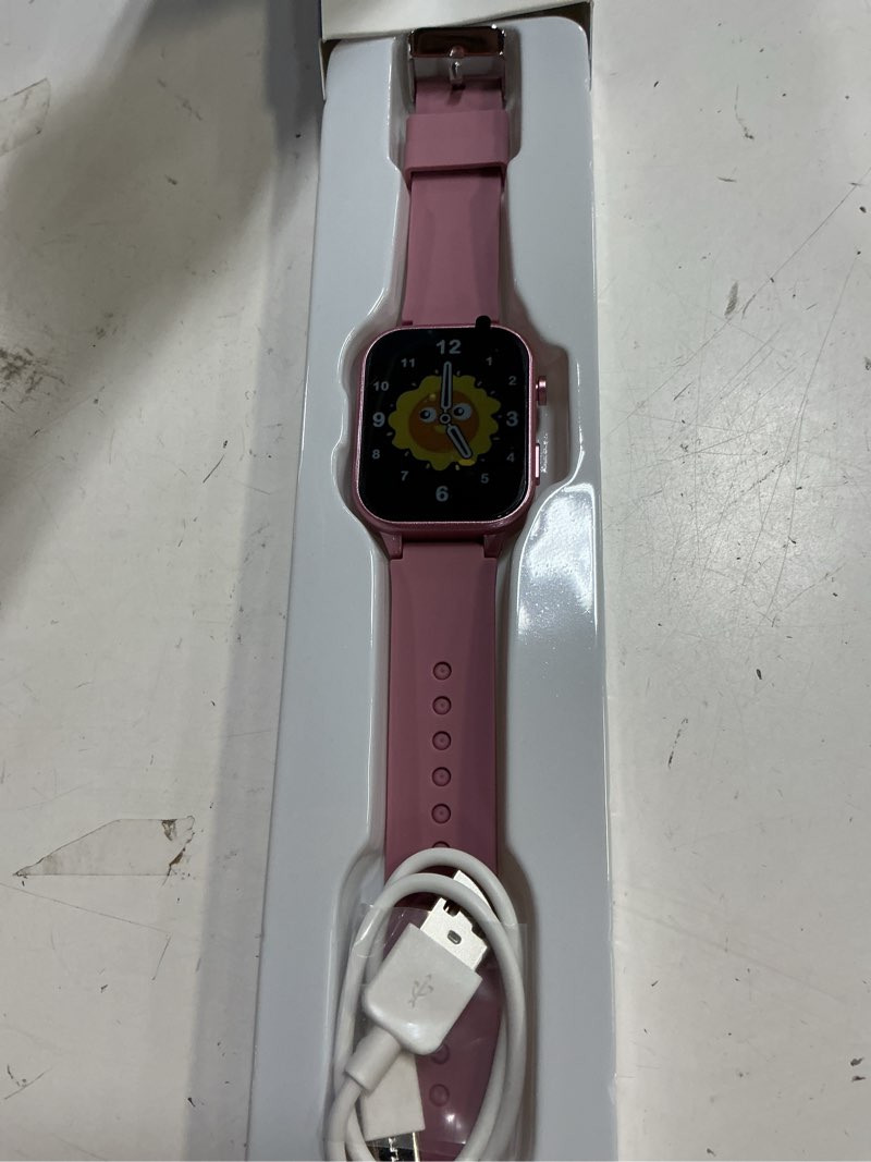 Condition photo showing Good Condition for kids smart watch gift for girls age 5-12, 39 games hd touch screen watches with video camera music player pedometer flashlight 12/24 hr educational toys birthday gifts for girls ages 7 8 9 10 pink