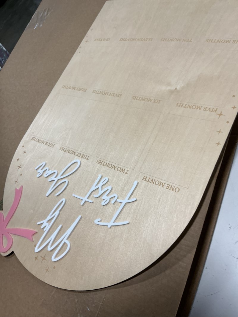 Condition photo showing Good Condition for WAUAO Bow My First Year Birthday Board - One Year Of Photo Board,Monthly Milestone Wood Photo Board,First Birthday Decorations Girl,12 Months Photo Banner