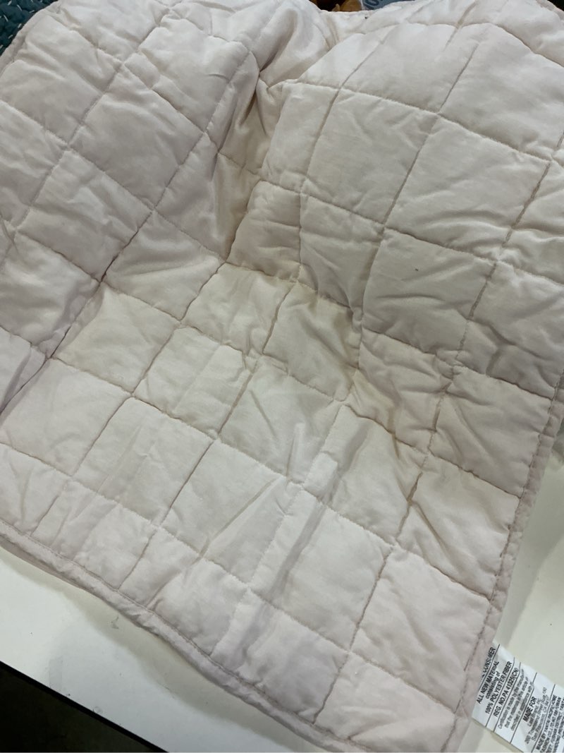 Condition photo showing As Is for european linen box quilted euro sham soft blush 26in x 26in