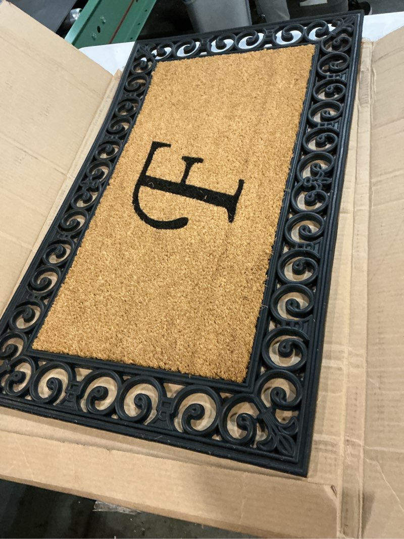 Condition photo showing Good Condition for Calloway Mills 180041925F Monogram Insert Doormat 18\" x 30\" (Letter F)