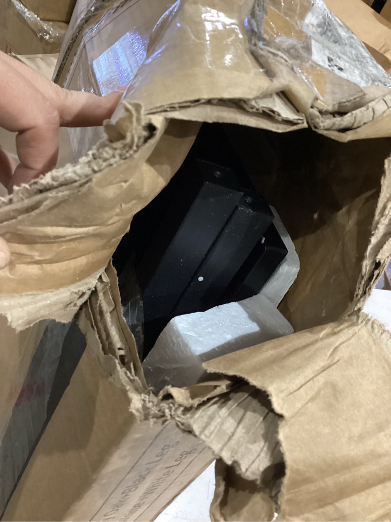 Condition photo showing As Is for aodk l shaped gaming desk with 4 drawers, 61" reversible home office desks with power outlets, l shaped computer desk with usb charging port and host stand, corner desk, easy to assemble, black black 61 inch