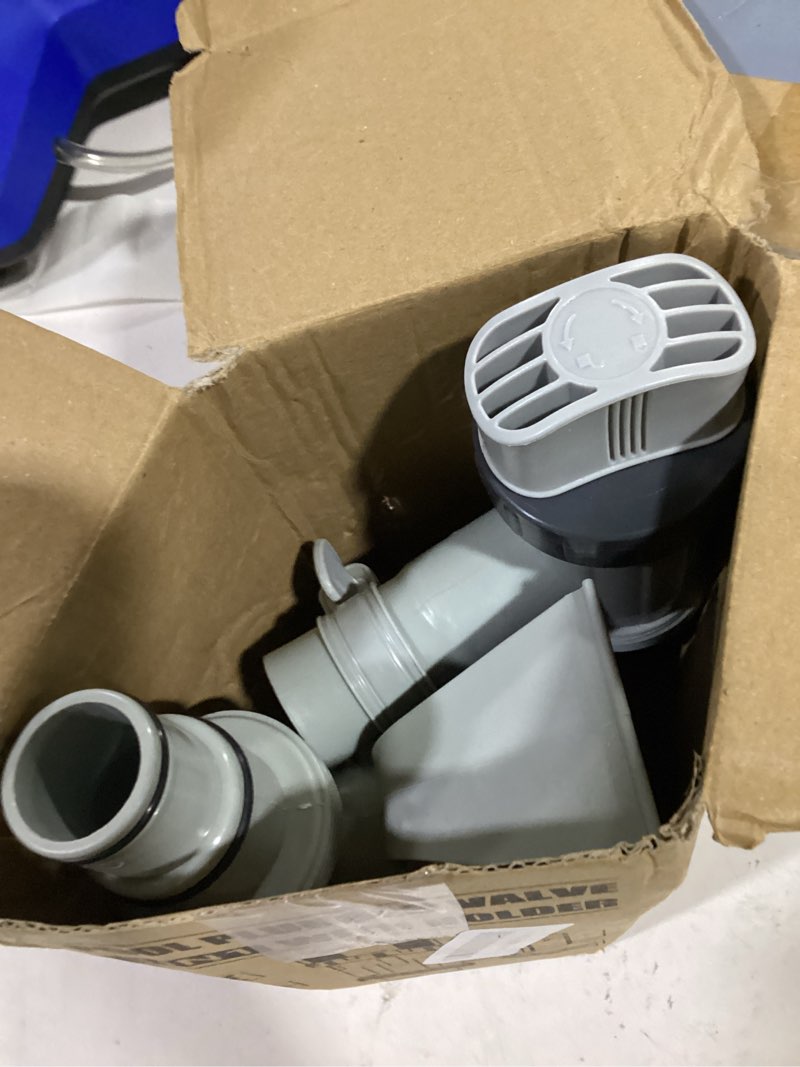 Condition photo showing Good Condition for above ground pool plunger valve with pipe holder compatible with intex 1500 2500 and 4000 gallon pool pump, pool shut off valve 1.25 to 1.5 inch (2 pack)