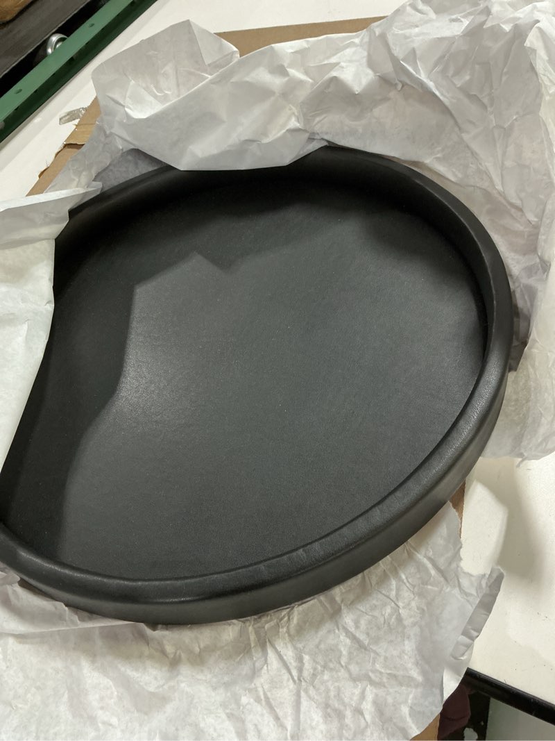 Condition photo showing New/Like New for Kraftware Round Leatherette Serving Tray, Black - 14 Inch
