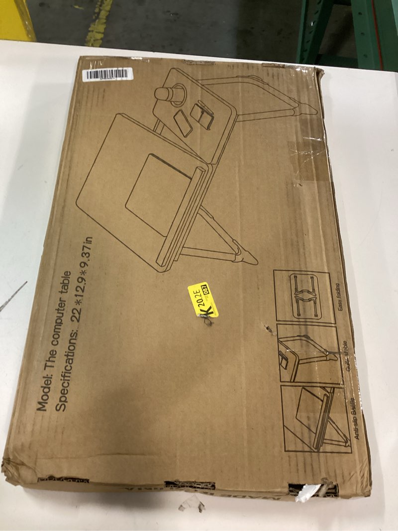 Condition photo showing New/Like New for laptop desk for bed couch,lap desk for laptop,portable laptop stand for desk,small adjustable laptop desk,foldable bed table for laptops and writing, bed tray table with cup holder(black)