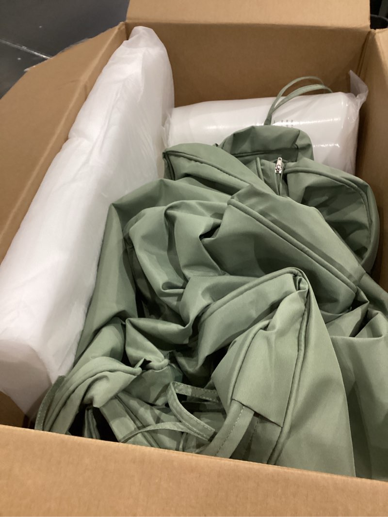 Condition photo showing Good Condition for 72 x 21 inch outdoor chaise lounge cushions set of 1removable cover, 4-section design, water-repellent & fade-resistant, 6 tie straps, replacement for patio & pool chairs - sage green sage green 72''x21'' | 1 pack