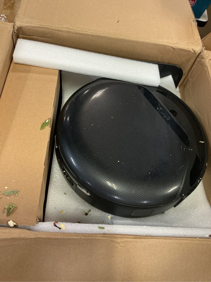 Condition photo showing As Is for lefant lidar robot vacuum and mop, 18000pa suction, psd 2.0 obstacle avoidance, all-in-one robot vacuum 120 day self-emptying, self cleaning roller mop, auto drying, supports 2.4g/5g wifi, m5 pro black