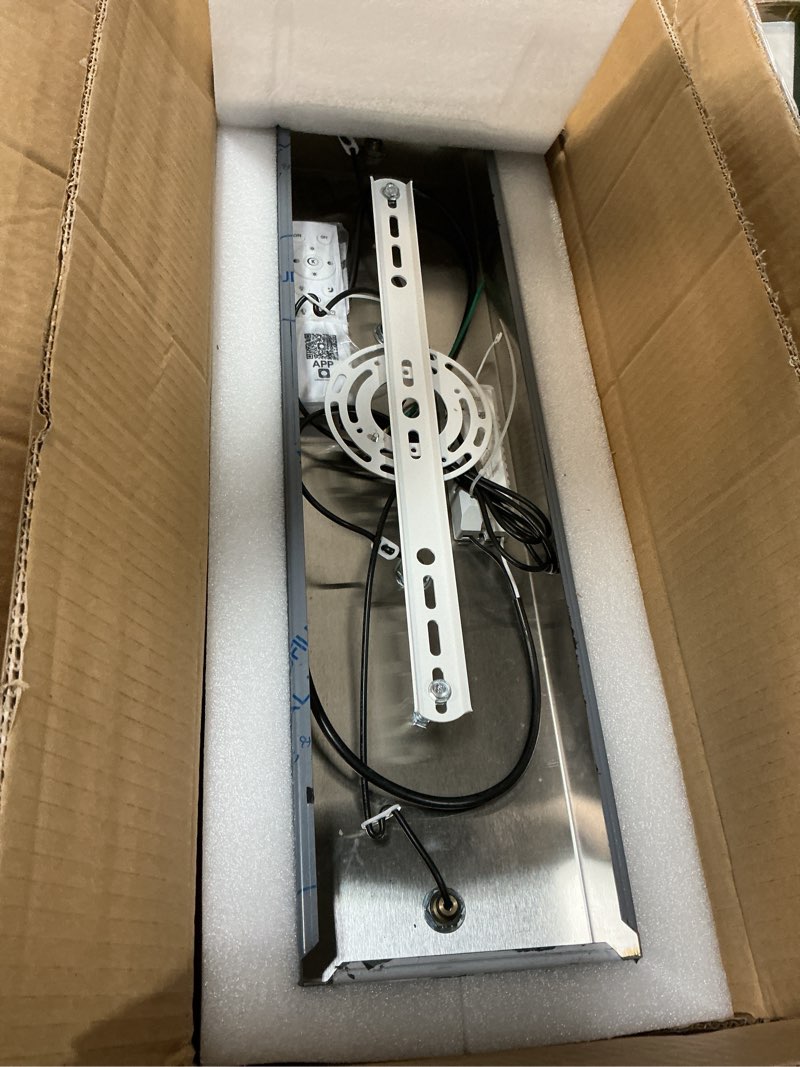 Condition photo showing Good Condition for Dining Room Light Fixture 4-Light Black Kitchen Island Lighting Industrial Linear Chandeliers for Dining Room Pendant Light Fixture for Living Room Hallway Bedroom 2700K-6000K Blackk Rectangle 4-Light