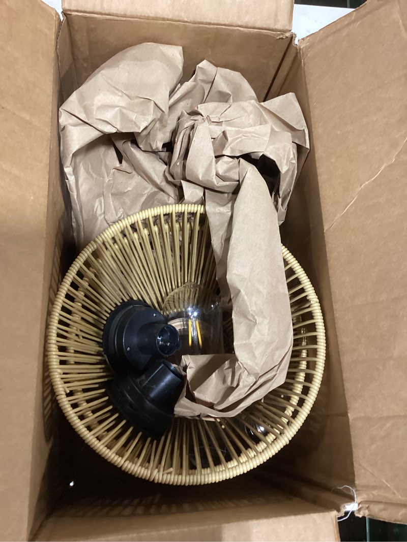 Condition photo showing Good Condition for afirst solar lanterns outdoor, rattan hanging solar lights natural bamboo waterproof decorative lanterns for yard, patio, lawn,pathway, landscape, garden decor mother's day gifts wooden