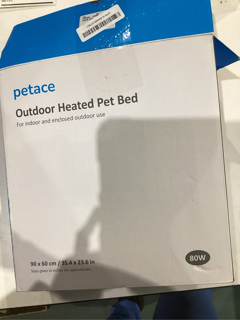 Condition photo showing Good Condition for outdoor heated dog bed, soft pet heating pad with steel-wrapped cord, outside pet warmer for feral cats and dogs, 35.4" x 23.6", 80 watts 35.4"l x 23.6"w gray
