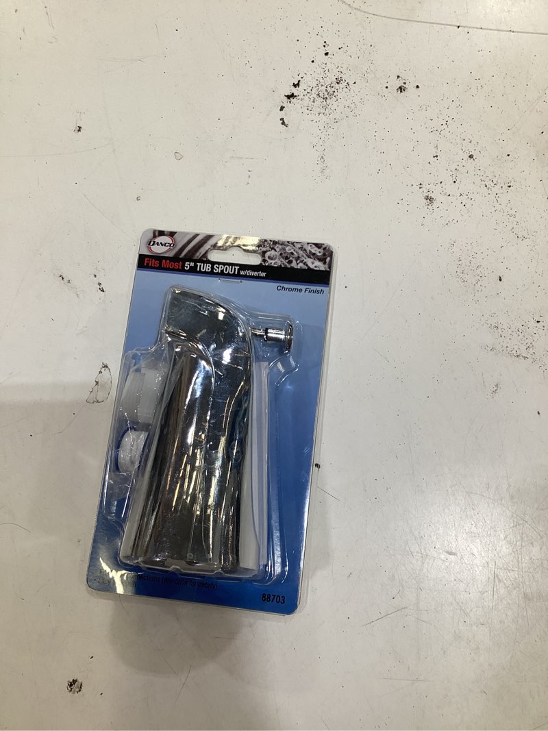 Condition photo showing As Is for danco diverter tub spout with slip fit and ips connection in chrome