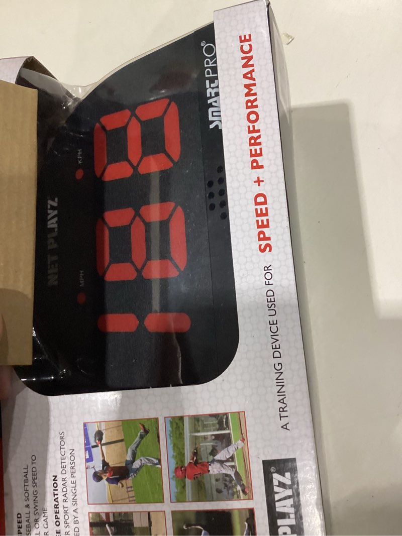 Condition photo showing As Is for net playz speed radar, muti-sports radar gun (hands-free) measure speed sensors for baseball softball tennis soccer hockey lacrosse handball | training aids / gadget gifts