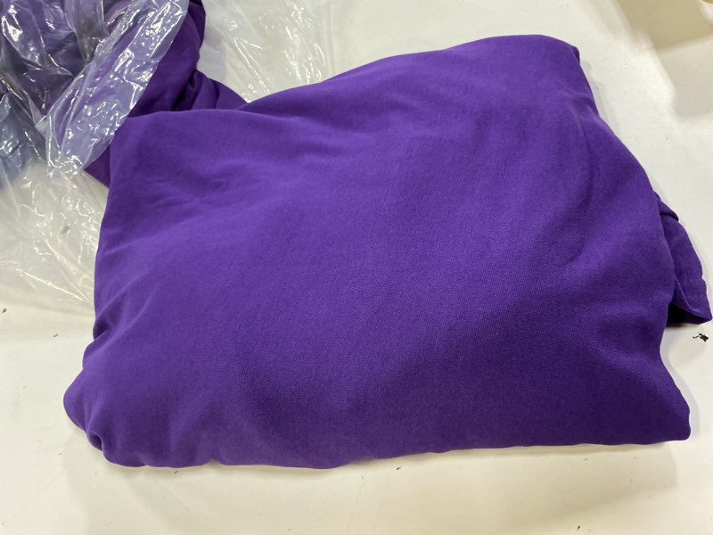 Condition photo showing Good Condition for smiry 2 pack spandex table cloth 6ft, elastic fitted stretch tablecloths for rectangle tables, washable table cover for outdoor, wedding, banquet & parties (purple, 72lx30wx30h inch) 30" x 72" purple 2