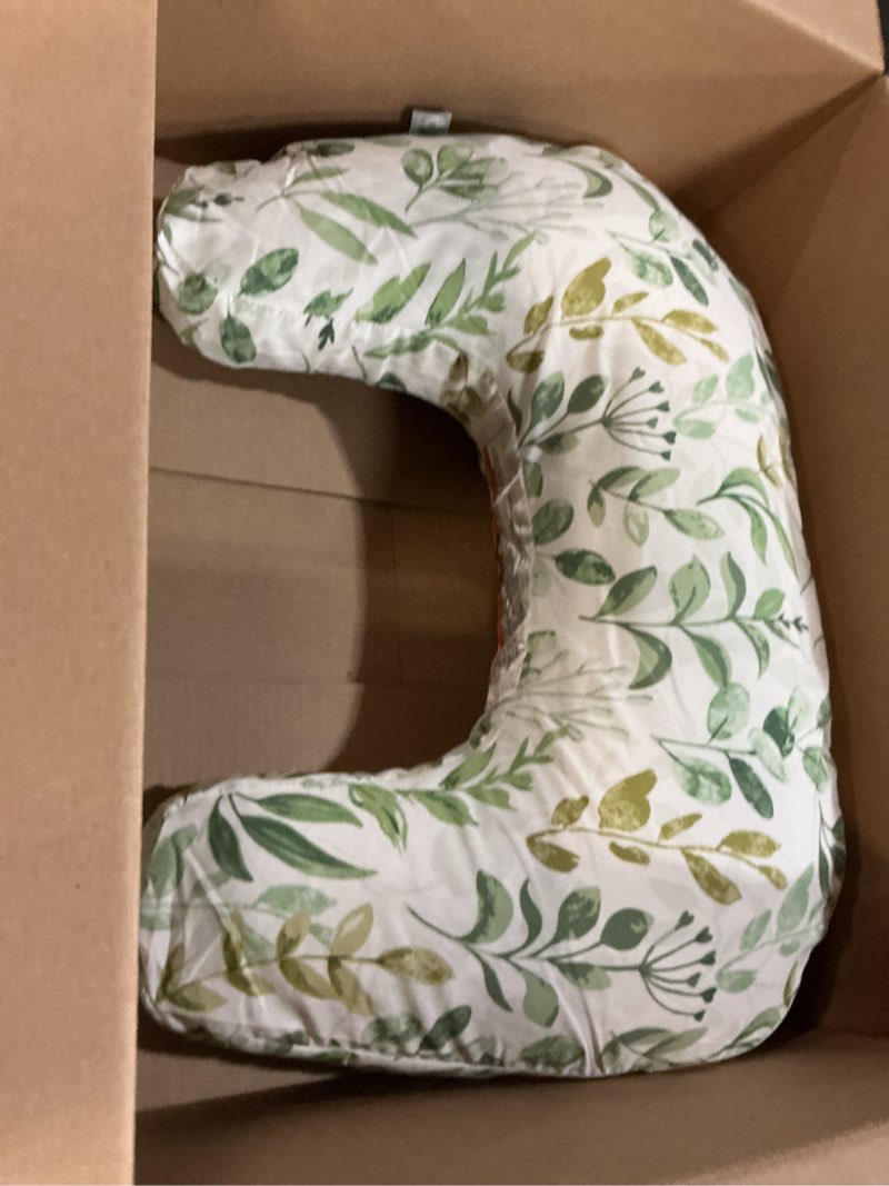 Condition photo showing Good Condition for Boppy Nursing Pillow - Firm, Ergonomic U-Shaped Bottle and Breastfeeding Pillow with High Lift for Comfort and Support, Spacious Surface - Green Sage Leaf New Nursing Pillow Green Sage Leaf