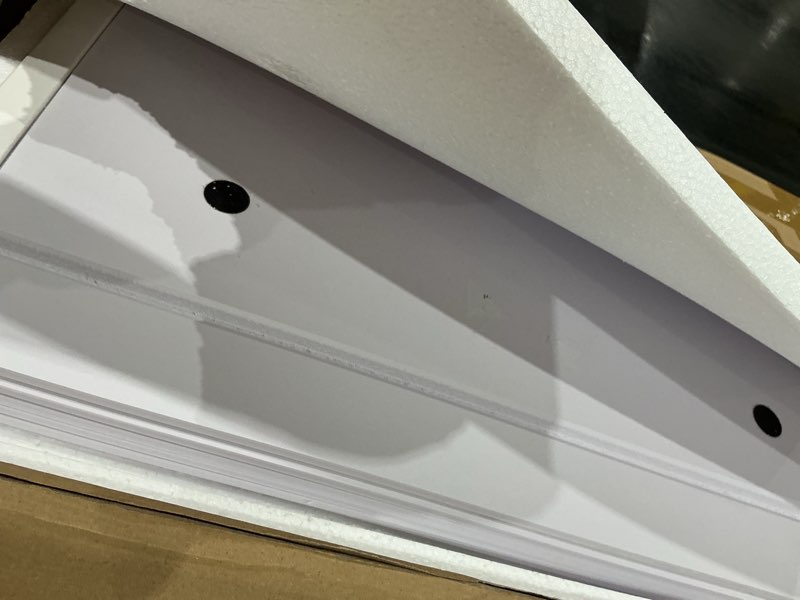 Condition photo showing As Is for cliclie wire shelf covers, 24" w x 12" d pvc wire rack covers for pantry white 24w x 12d