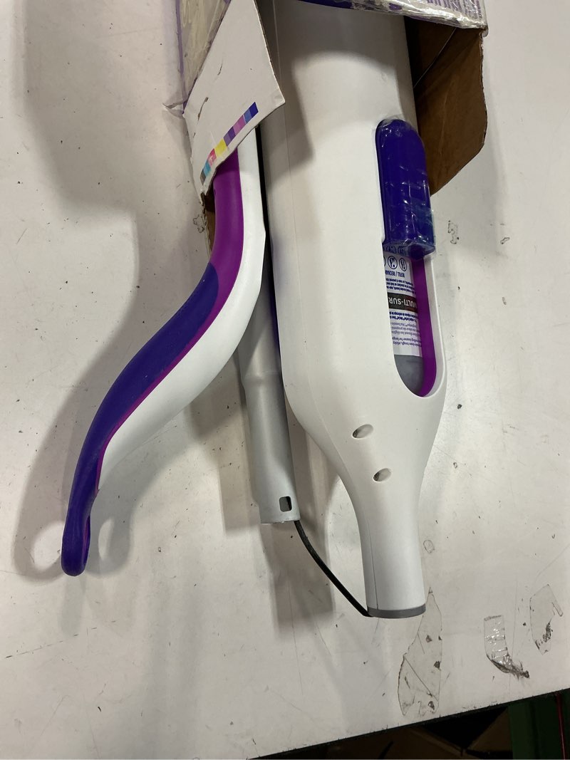 Condition photo showing As Is for Swiffer PowerMop Multi-Surface Mop Kit for Floor Cleaning, Includes PowerMop, 2 Mopping Pad Refills, 1 Cleaning Solution with Fresh Scent and 2 Batteries Purple and White