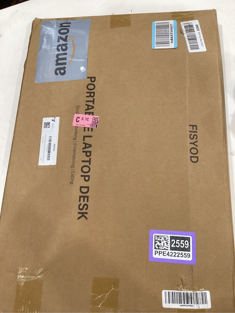Condition photo showing Good Condition for Foldable Laptop Table, Portable Lap Desk Bed Table Tray, Laptop Stand with Cup Holder & Tablet Slot & Lifting Handle for Working Writing Drawing & Eating (Pink)