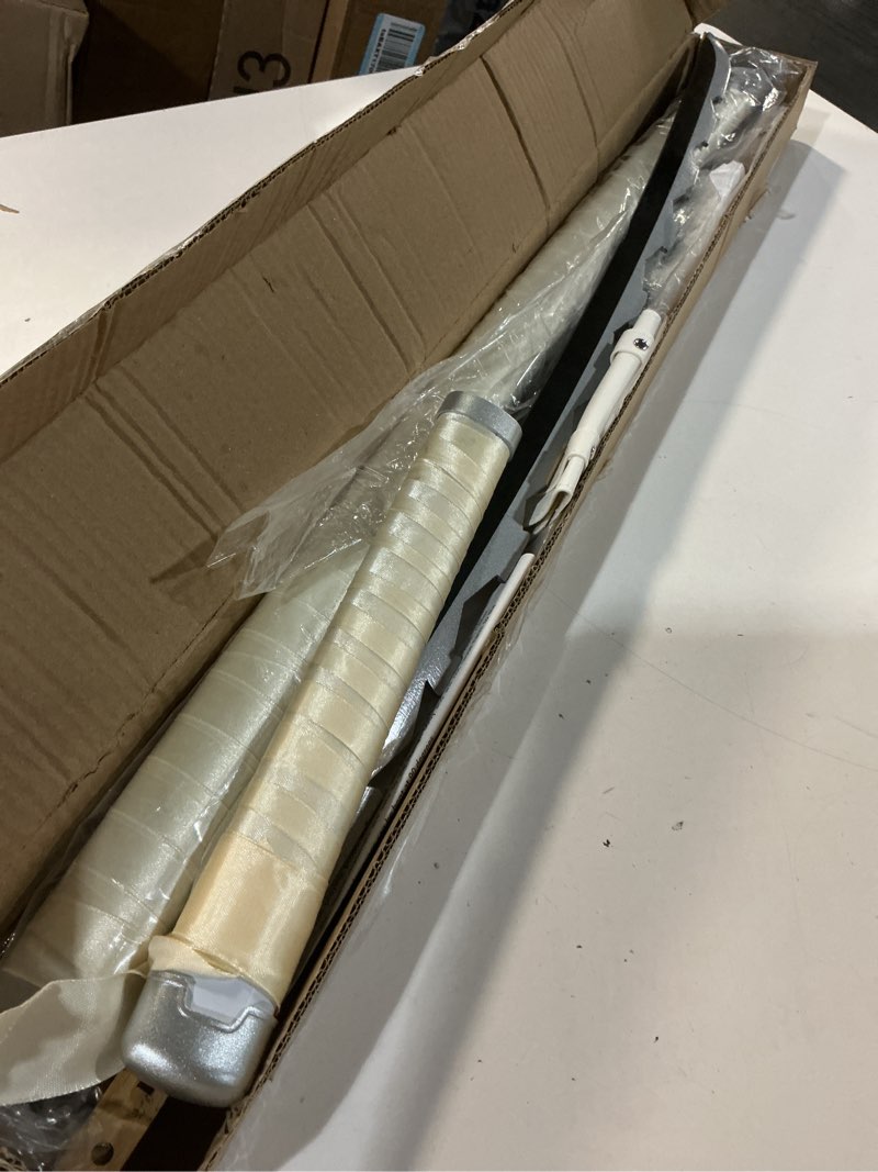 Condition photo showing As Is for demon slayer sword 41inch,with display stand and belt, rengoku sword/tanjiro sword/zenitsu sword/anime original texture,for demon slayer cosplay and collection,various styles available a cream-coloured a-inosuke