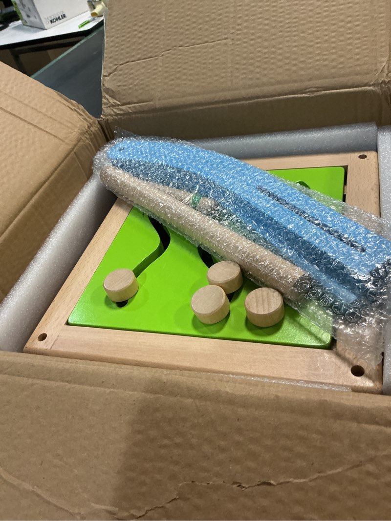 Condition photo showing Good Condition for 9-in-1 Wooden Activity Cube | Wooden Baby Walker, Sit-to-Stand Learning Walker Activity Center, Early Educational Push & Pull Toys for Baby Toddler Boys Girls, Height & Brake Adjustable Activity Cube Walker