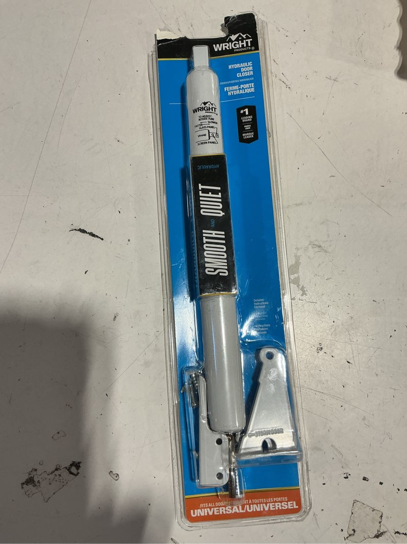 Condition photo showing Good Condition for wright products 12.625-in universal adjustable white aluminum screen/storm door hydraulic closer item #2311322 | model #vh440wh incomplete