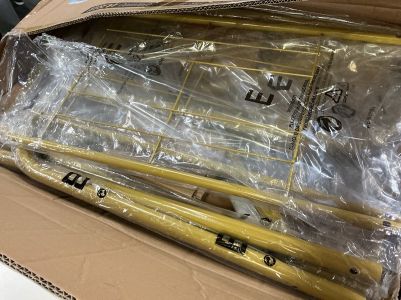 Condition photo showing Good Condition for Heavy Duty Clothes Rack Load 450 LBS, Metal Garment Rack, Standing Rolling Clothing Rack for Hanging Clothes with Sturdy Wheels & Shelves, Portable Closet Wardrobe Rack,Gold Gold L