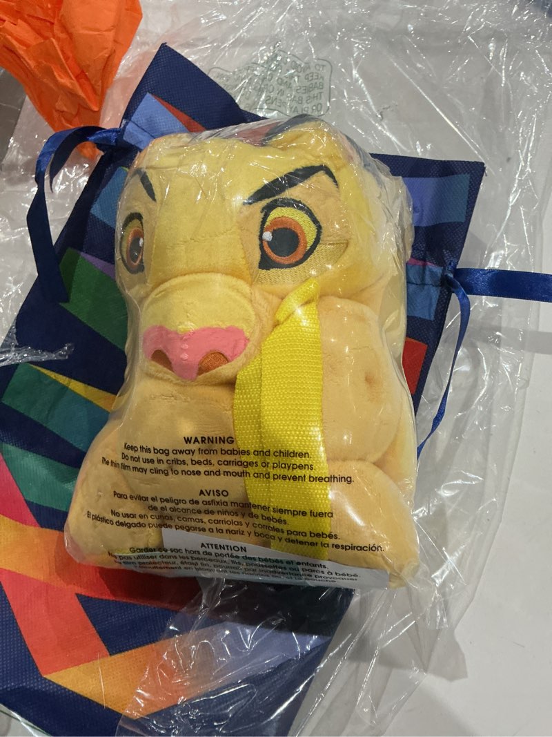 Condition photo showing Good Condition for lion king plush backpack set - bundle with 14" deluxe simba plush doll toy with carrying straps, tattoos, more | lion king gifts for kids