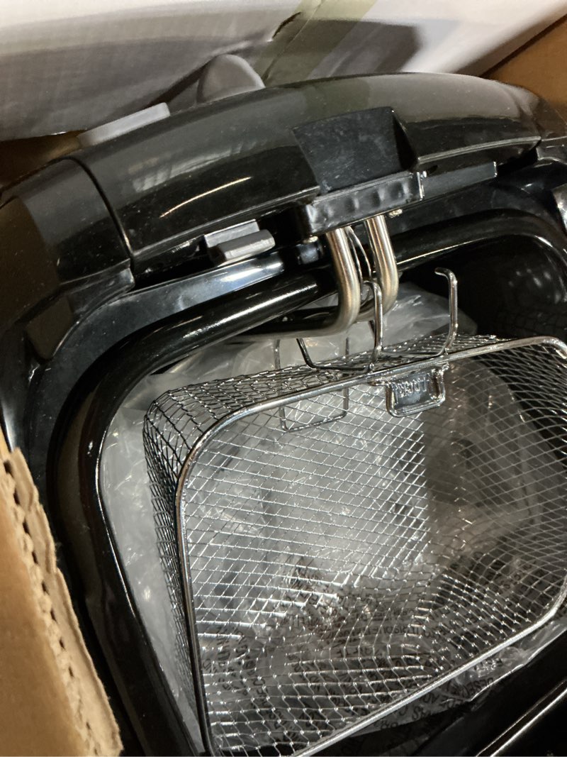 Condition photo showing Good Condition for Hamilton Beach Cool Touch Electric Deep Fryer with Basket and Lid, 2 Liters / 8 Cups Oil Capacity, Adjustable Temperature, 1500 Watts for Fast Heat-up, viewing Window Easy to Clean, Black (35021)