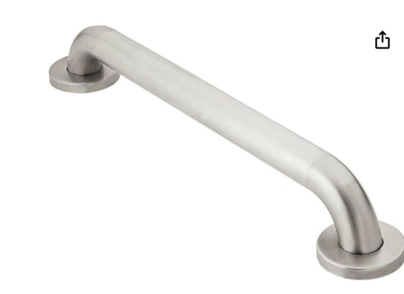 moen bathroom safety 30-inch stainless steel bathroom grab bar with peened textured grip for handicapped or elderly, r8930p 30 inch peened