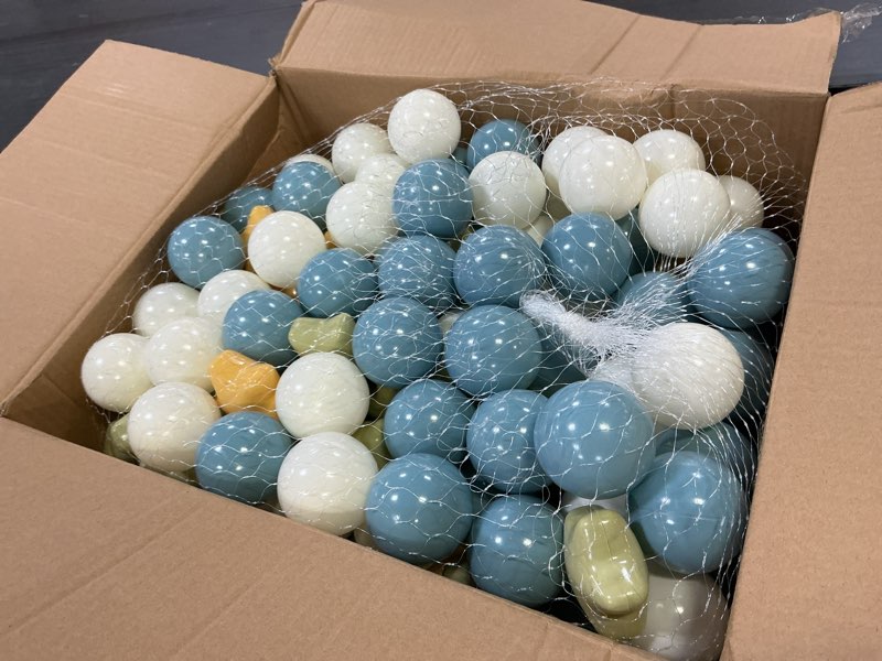 Condition photo showing Good Condition for trendplay star ball pit balls 50 100 200 500 for toddlers - ball pit ball shapes for boys girls fun, birthday party, christmas decoration creamy yellow blue green 200