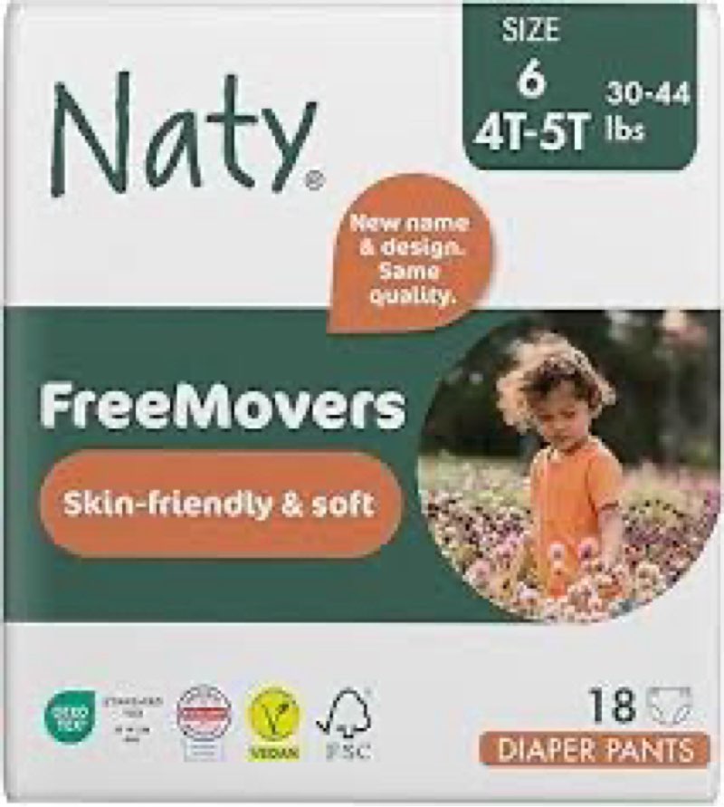 Eco by Naty Eco-Friendly Baby Diapers - 100% Plant-Based Materials on Skin, Soft, for Sensitive Skin & Super Absorbent (Size 8 -60 count)