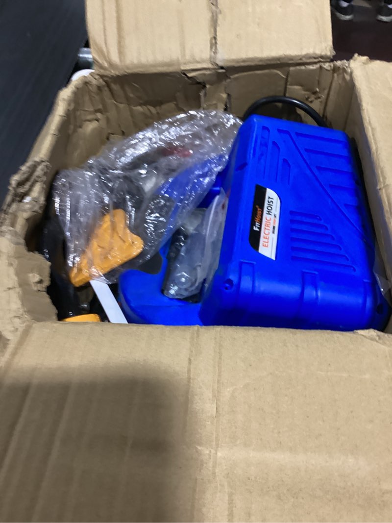 Condition photo showing New/Like New for 110v electric hoist winch | 1100lbs 1500w portable electric power winch with wireless remote control | vertically & horizontally lift 16ft | overload protection for lifting towing