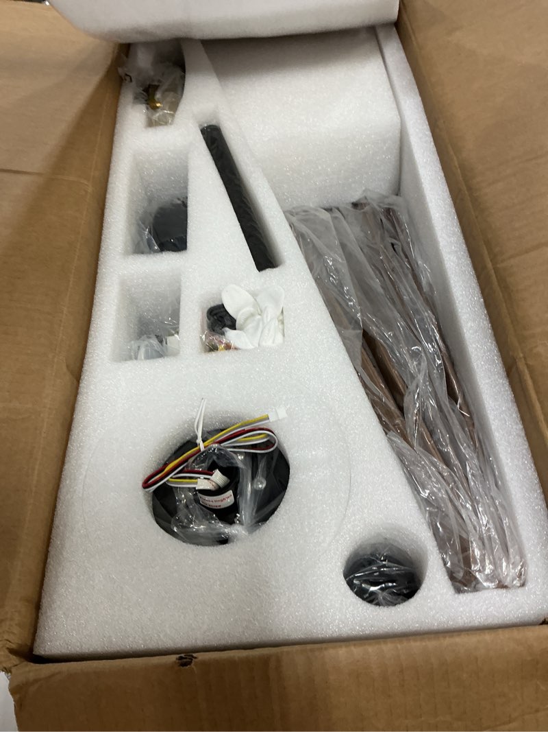 Condition photo showing Good Condition for txcsly 52'' ceiling fans with lights, modern ceiling fan with remote control, indoor outdoor ceiling fan for living room,bedroom 5 blade 3 color tempearture (walnut)