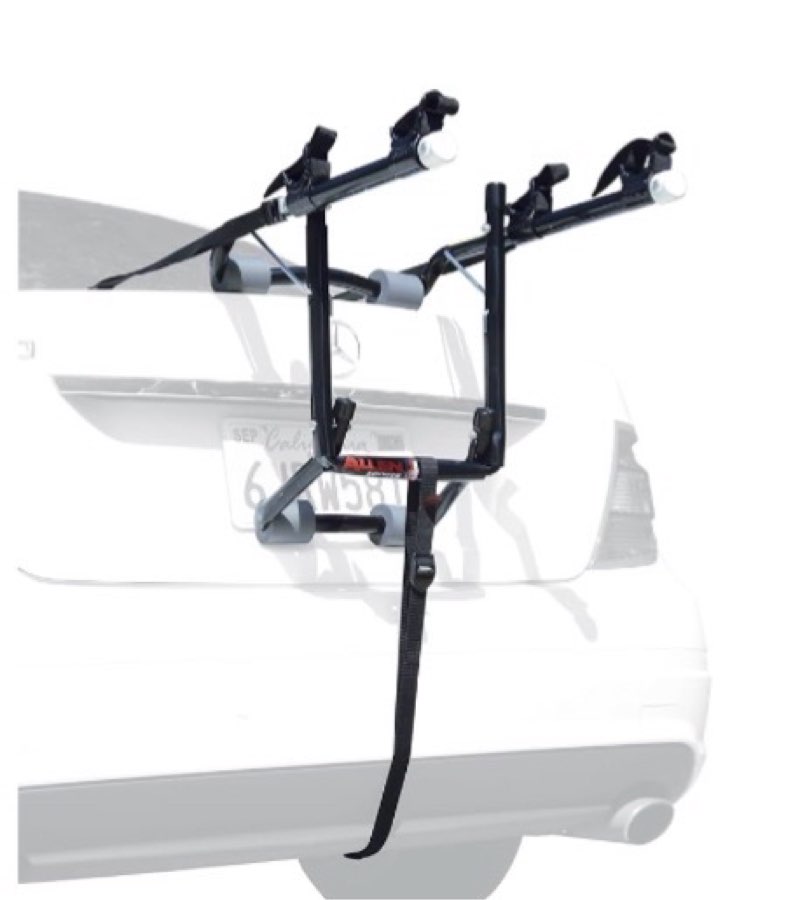 allen sports deluxe 2-bike trunk mount rack, model 102db, black/ silver, 23 x 15 x 4 inches