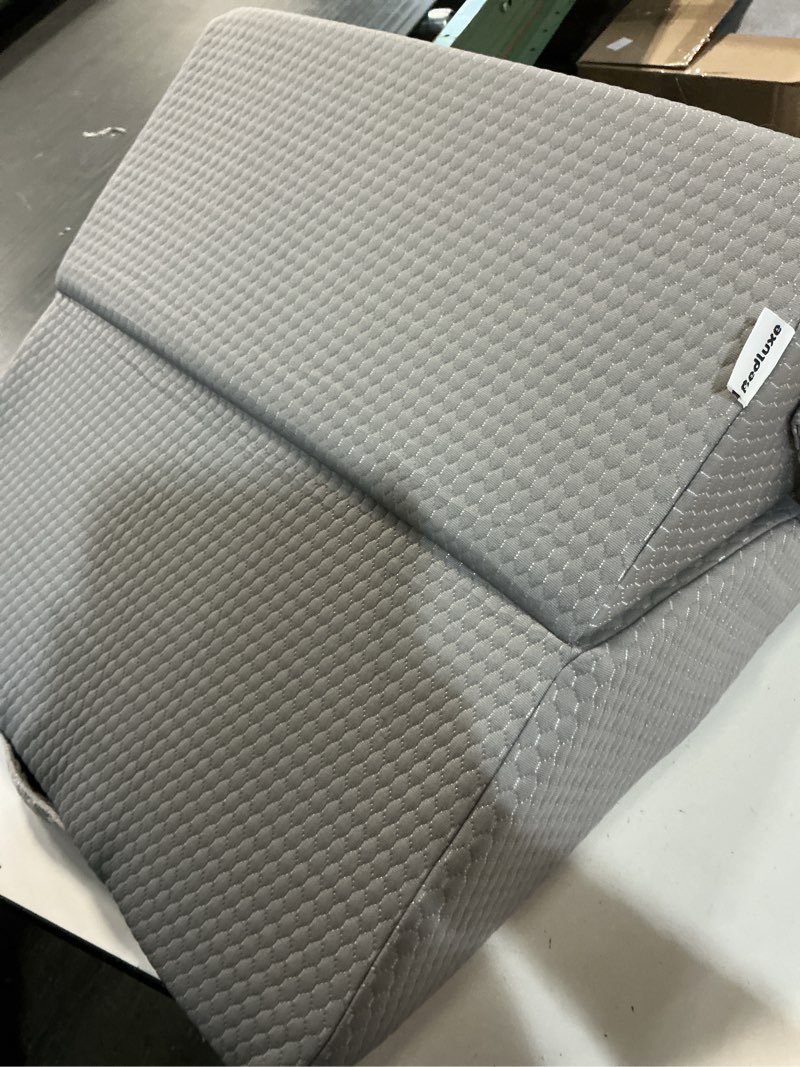 Condition photo showing As Is for bedluxe wedge pillow for sleeping, adjustable 9&12 inch foldable bed wedge pillow set, orthopedic memory foam triangle pillows wedge, 7-in-1 elevated pillows for leg and back support, grey grey adjustable 9&12 inch