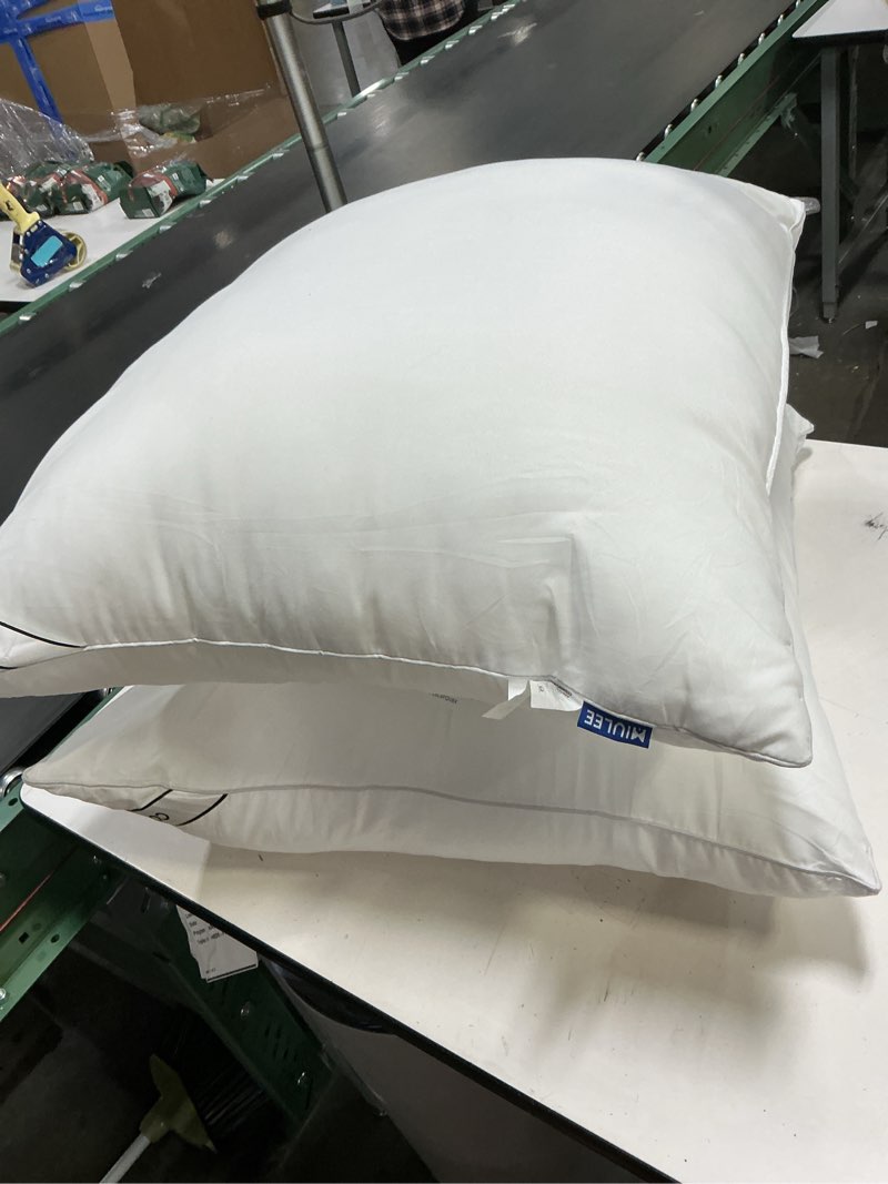 Condition photo showing As Is for MIULEE 26x26 Inch Euro Pillows Inserts, Pack of 2 Down Alternative Virgin Filling Comfy Support Throw Pillows for Sofa Couch Bed 2 26x26