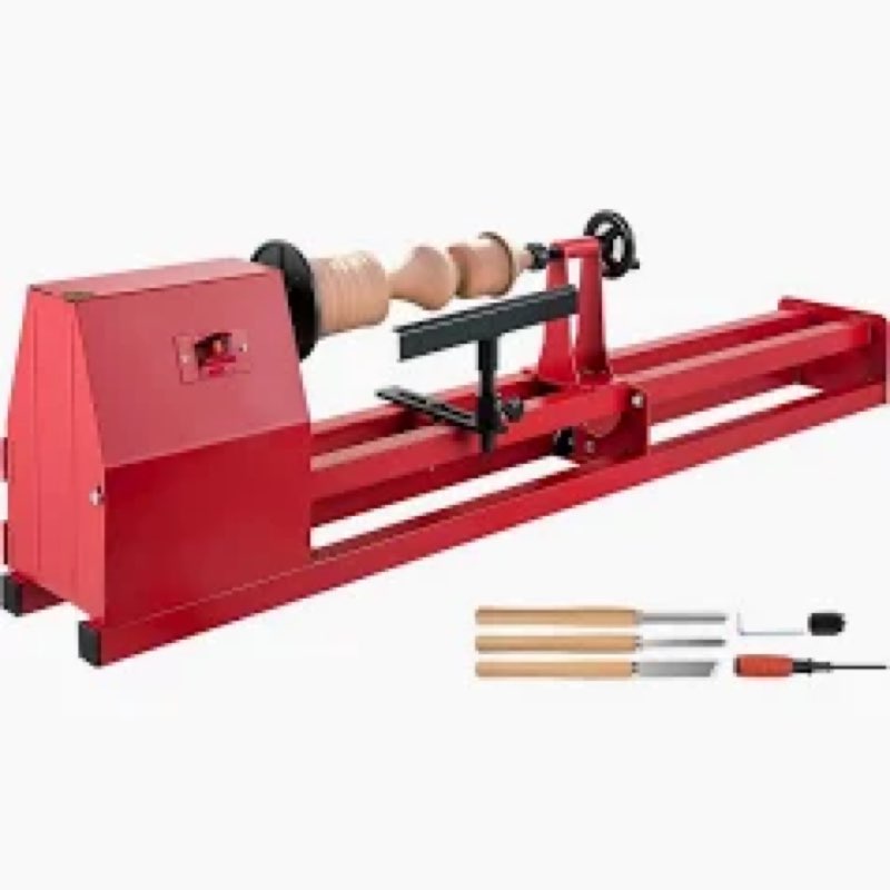 Wood Lathe 14" x 40", Power Wood Turning Lathe Adjustable 4 Speed 810/1180/1700/2480RPM, Benchtop Mini Wood Lathe with 5 Chisels for Woodworking