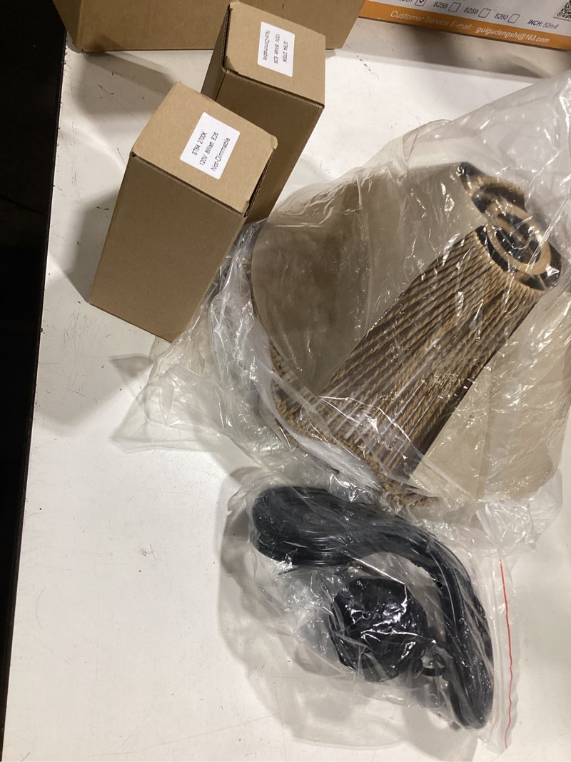 Condition photo showing Good Condition for plug in pendant light, rattan hanging lights with plug in cord 13ft hemp black cord, on/off switch chandelier for boho living room bedroom kitchen?bulb included? brown-12 x 6 inch - 2 pack umbra wave - brown (2-pack)