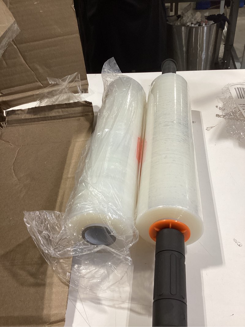 Condition photo showing Good Condition for 2 pack plastic wrap for moving with handles, 15 inch x 1000ft stretch film roll, industrial strength shrink wrap for furniture, pallet, packing, shipping & storage protection 2 pack (15 in x 1000 ft)
