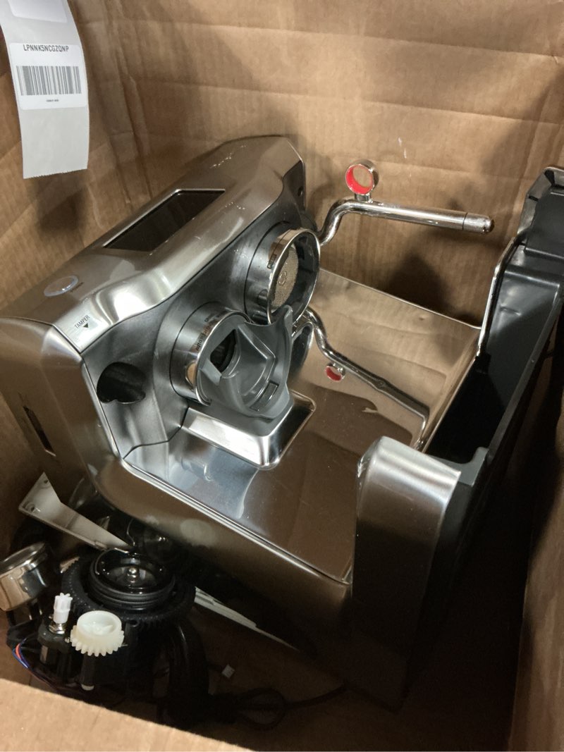 Condition photo showing As Is for breville barista touch espresso machine bes880bss, brushed stainless steel