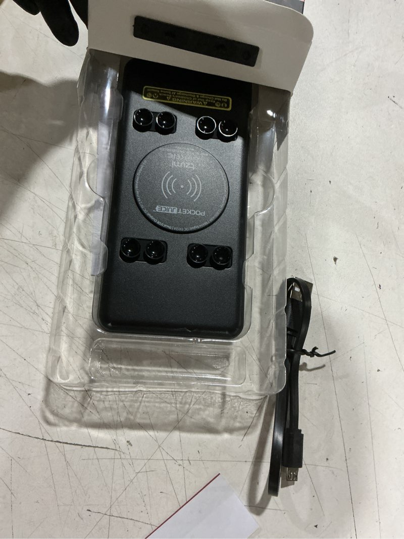 Condition photo showing As Is for 10,000 mah wireless pocket juice