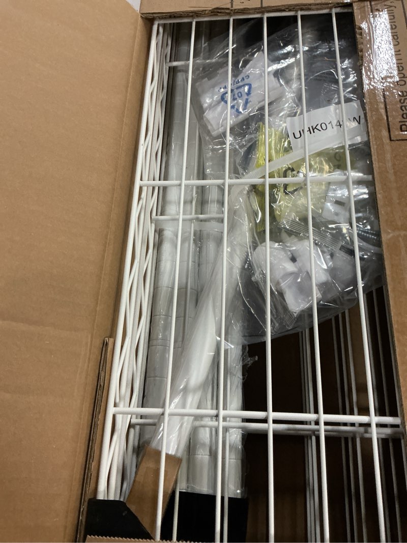 Condition photo showing New/Like New for Ulif H4 Portable Closets, 4-Tier Metal Clothes Garment Rack for Bedroom and Cloakroom, Clothing Closet Storage and Organizer Wardrobe, 35.4" W x 14" D x 76.4" H, White H4 White