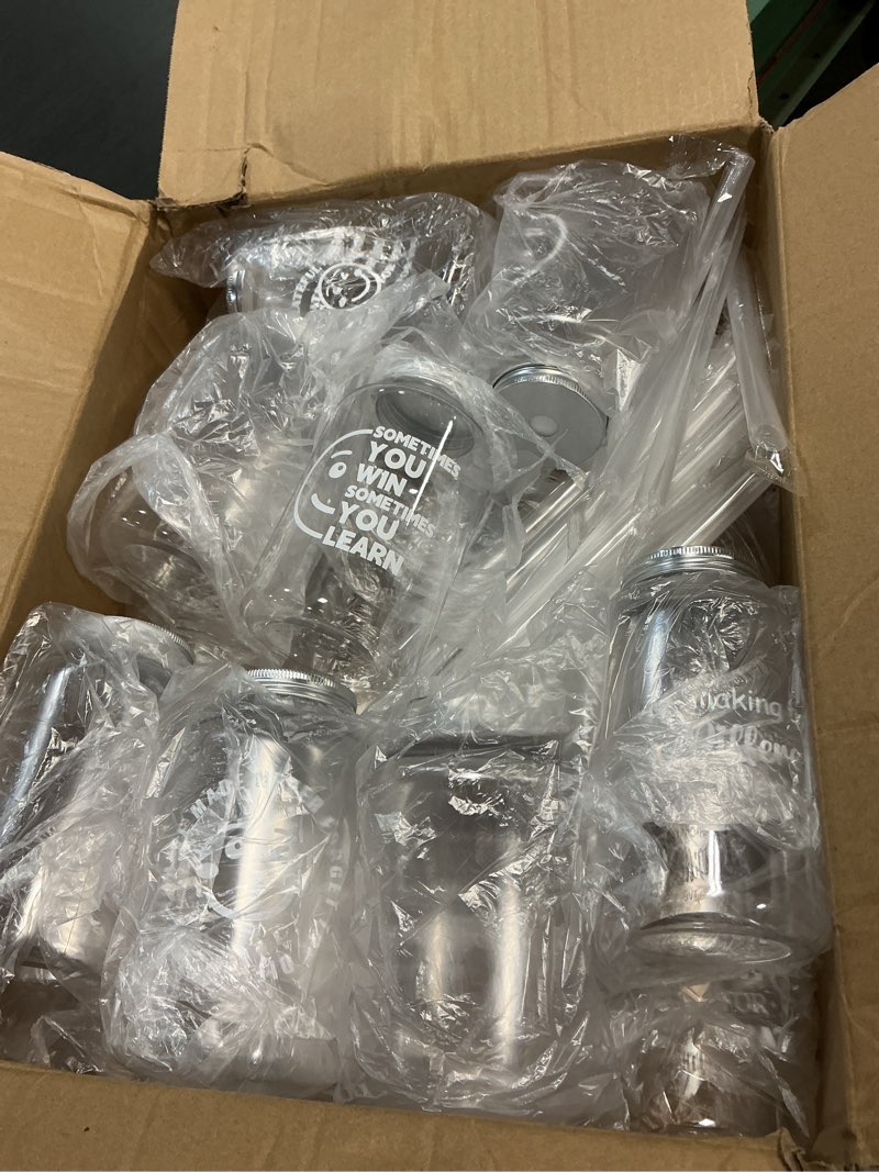 Condition photo showing New/Like New for 24 pcs christian gifts 17 oz large inspirational bible verse cups with lids straws plastic religious drinking cups reusable acrylic skinny tumbler for women men church sunday school